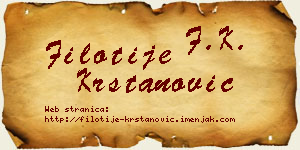 Filotije Krstanović vizit kartica